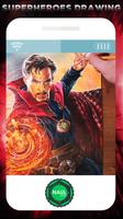 Super Heroes Colored Pencil Drawing Affiche