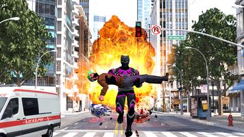 Black Iron Superhero Panther Robot Machine Rescue Plakat
