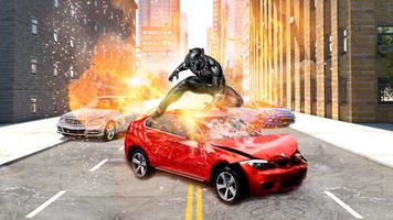 Black Iron Superhero Panther Robot Machine Rescue Screenshot 1