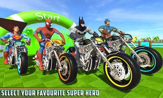 Superheroes Bike Racing Downhill Poster