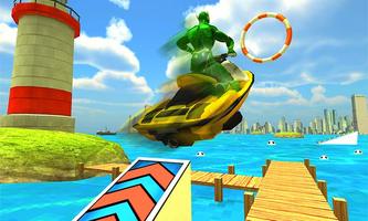 Super Heroes Speed Boat Stunt Race 2018 captura de pantalla 2