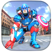 Superhero Captain Flying Robot City Rescue Mission