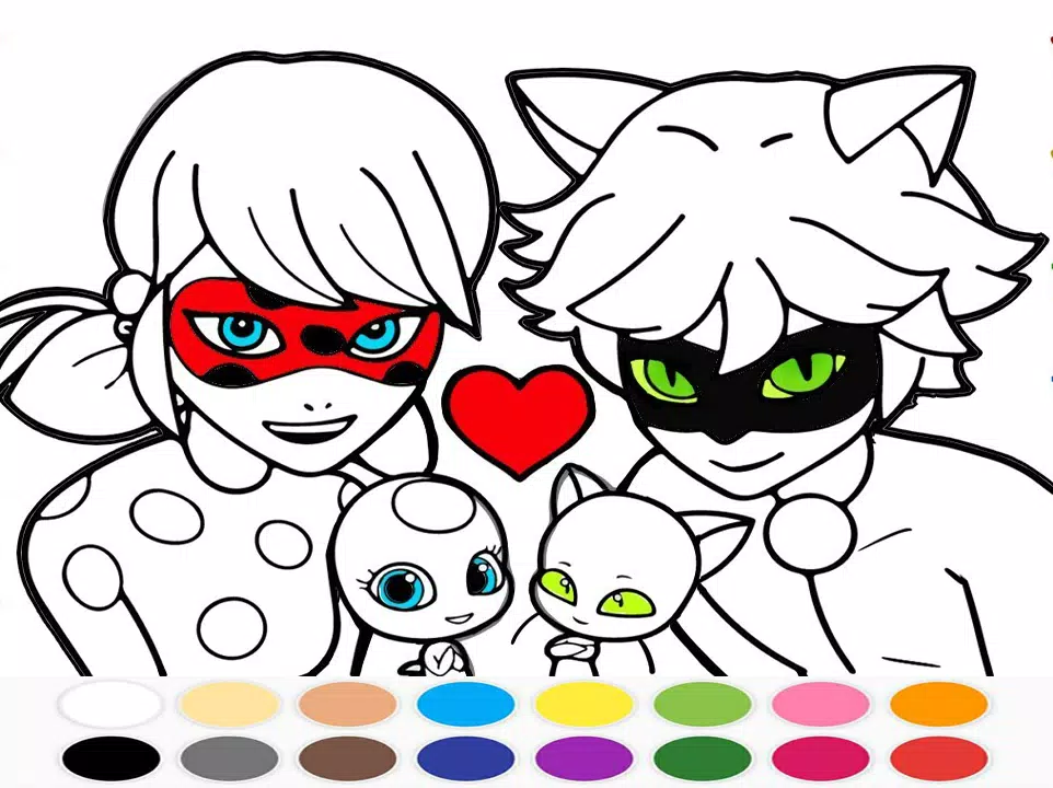 Colorindo REVERSE da Ladybug e Catnoir de Miraculous 