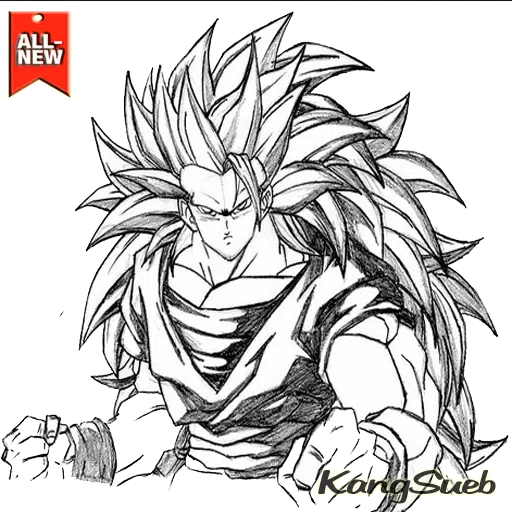 How To Draw Goku Super Saiyan 3 / Drawing Creation / 