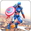 Captain Robot of America Flying Robot Bike Rescue