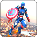 Captain Robot Hero Flying Robot Bike City Rescue icon
