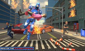 Captain Robot of America Flying Robot Bike Rescue Screenshot 1