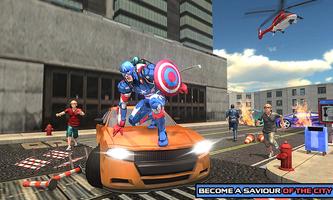 Captain Robot of America Flying Robot Bike Rescue Screenshot 3