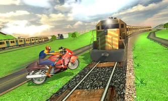 Train vs Super Hero Spider Bike poster