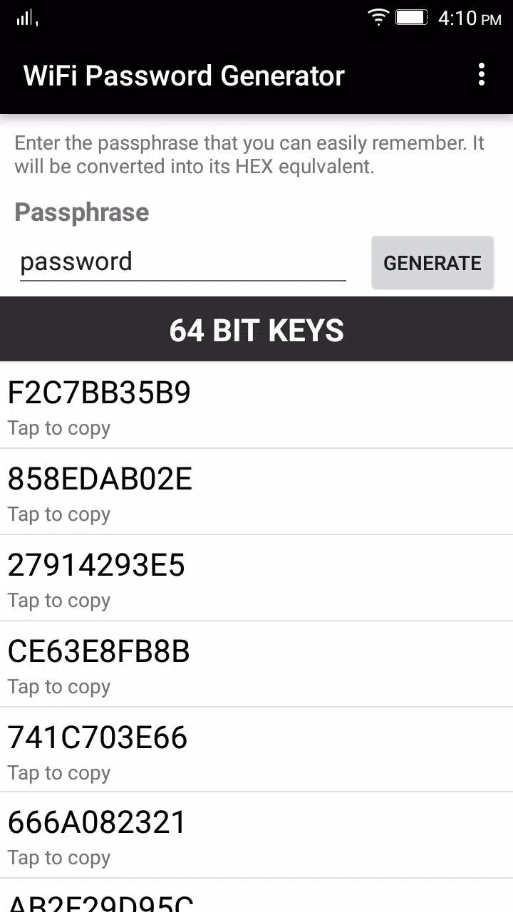 Wifi Password Generator - WEP Keys for router APK pour Android Télécharger
