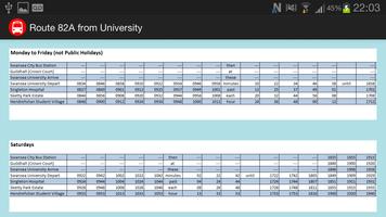 Swansea Student Bus Timetable 포스터