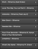 Rihanna Songs & Lyrics App स्क्रीनशॉट 1