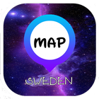 Mapa mundial de Suecia icono