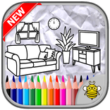 Coloring Page Living Room