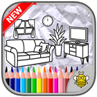 Coloring Page Living Room أيقونة