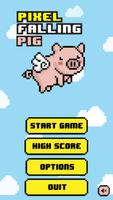 Pixel Falling Pig Affiche