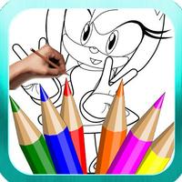 Coloring Sonic and Friends app free पोस्टर