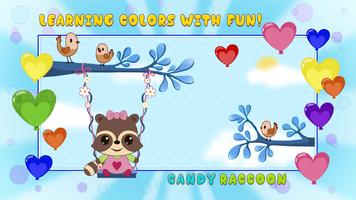 Candy Raccoon: Balloon Games Affiche