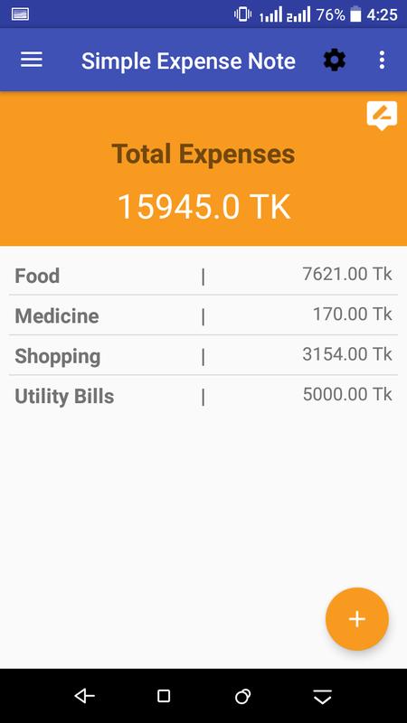 simple expense note for android apk download