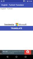 English to Turkish Translator ポスター