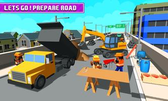 Blocky Highway Road Building ảnh chụp màn hình 1
