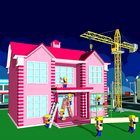 Pink Girl House Construction icône