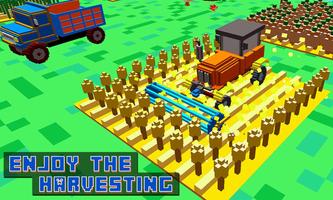 Blocky Tractor Farm Simulator پوسٹر