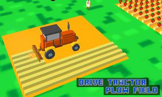 Blocky Tractor Farm Simulator स्क्रीनशॉट 2
