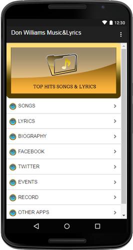Don Williams Music&Lyrics APK pour Android Télécharger