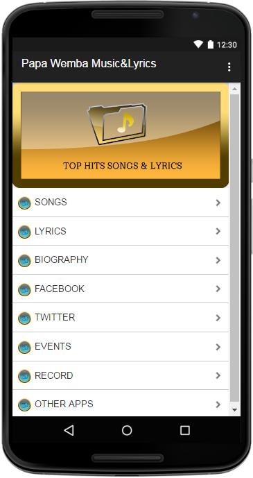 Papa Wemba Music&Lyrics APK pour Android Télécharger