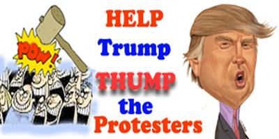 TRUMP THUMPS PROTESTERS *NEW* الملصق