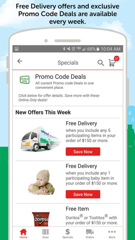 Safeway free delivery promo code $20 off. Works sitewide. Get $20 off + FREE Delivery on your 1st order of $75 or more when you use this code at Safeway. Validated This offer has been tested and approved See Exclusions *May not be combined with any other free or reduced delivery fee or service fee offer, discount or promotion%(17).