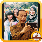 Jokowi selfie kamera ikon