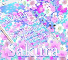 Sakura floral teclado Tema Cartaz