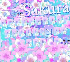 Sakura floral teclado tema captura de pantalla 2