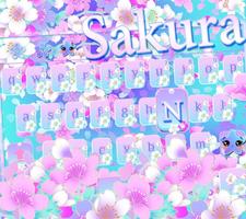 Sakura floral teclado Tema imagem de tela 2