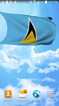 3D Saint Lucia Flag Wallpaper poster