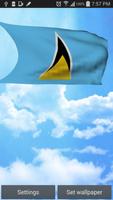 3D Saint Lucia Flag Wallpaper capture d'écran 1