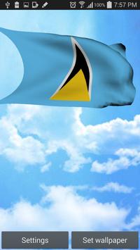 3D Saint Lucia Flag Wallpaper screenshot 2
