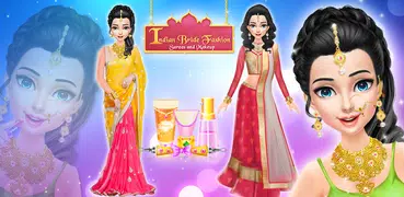 Maquillaje y saris de boda moda novia India