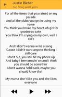 Justin Beiber Top Songs and Lyrics screenshot 2