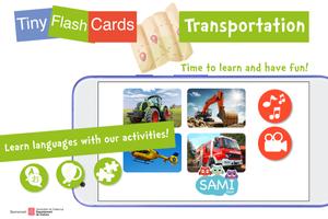 Sami Tiny Flash Cards Transportation kids apps plakat