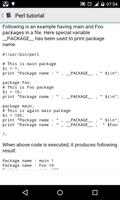 برنامه‌نما Perl tutorial عکس از صفحه