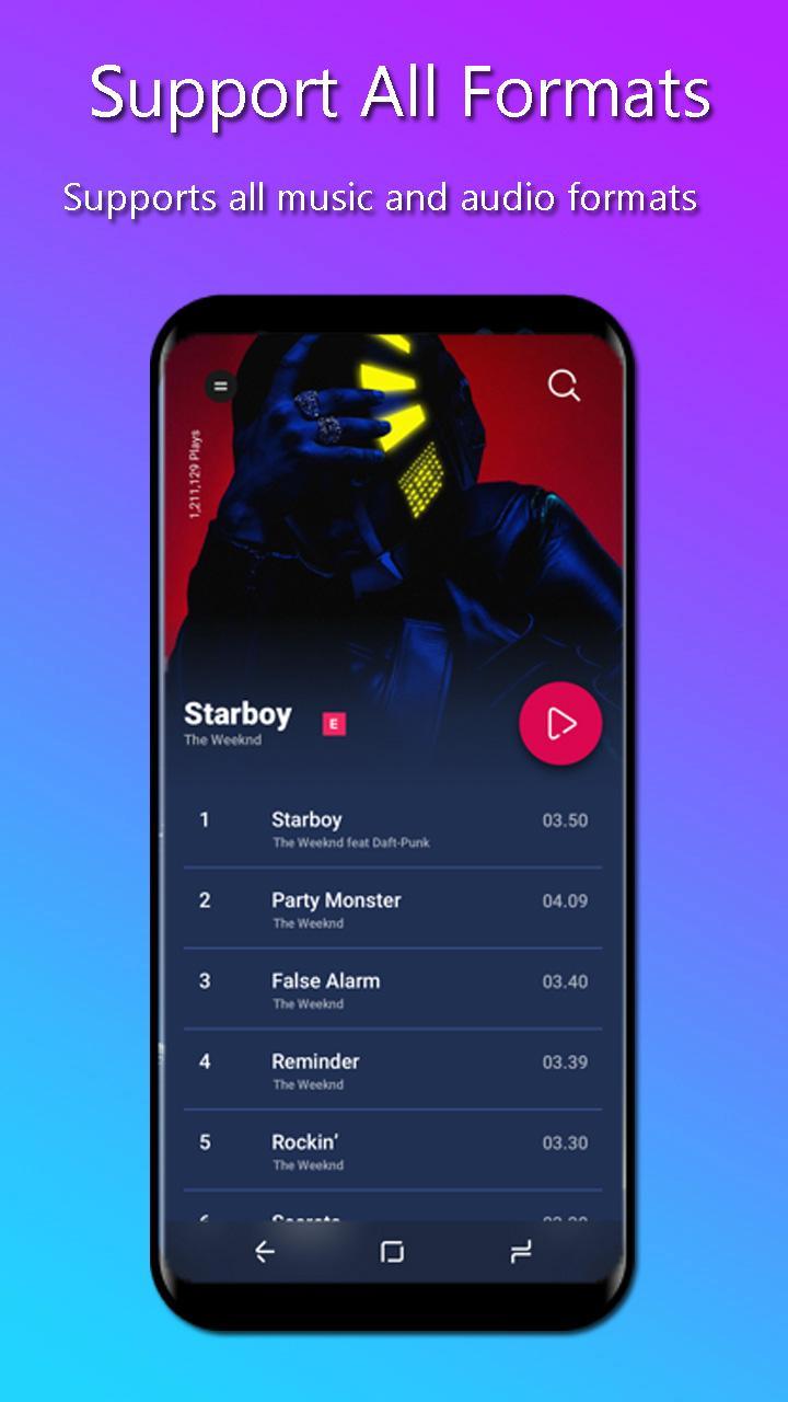 S9 Music Player For Android Apk Download - the weeknd party monster roblox