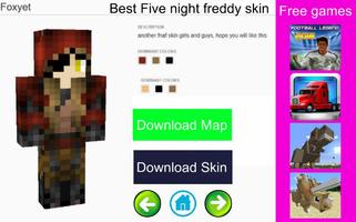 Top FNAF Skin for Minecraft capture d'écran 1