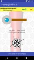 Flashlight with SOS + Compass poster