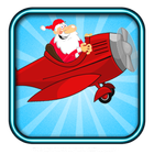 santa flying reindeer icon