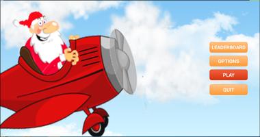 santa flying reindeer-poster