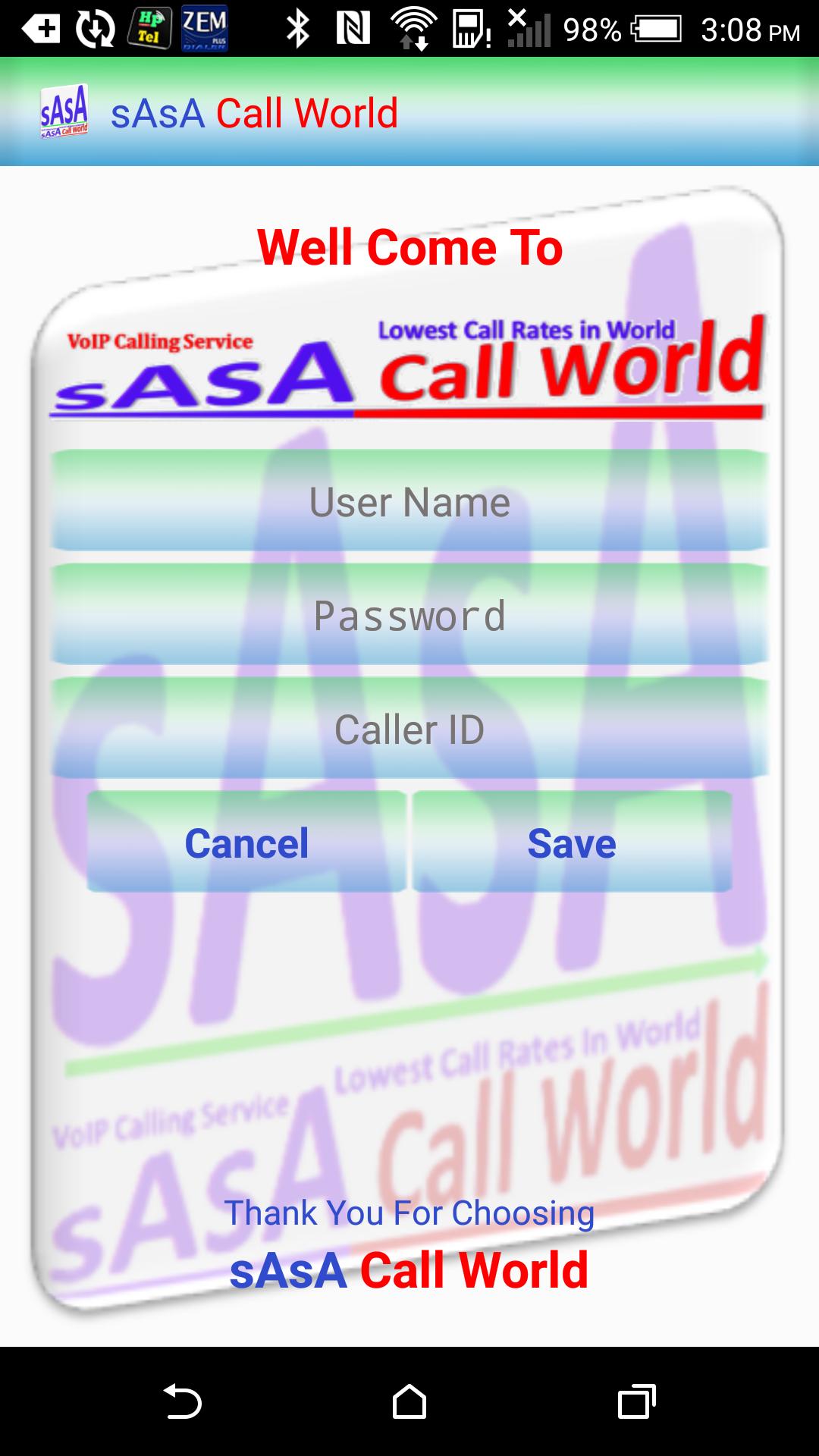 Call password. Cancel a Call.