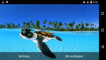 Turtle Underwater 3D Wallpaper capture d'écran 3